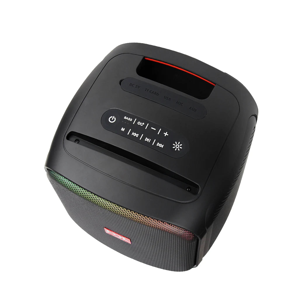 FS-L1106 Bocina TWS Recargable Portátil con Super Bass, Luz RGB y Agarradera Integrada