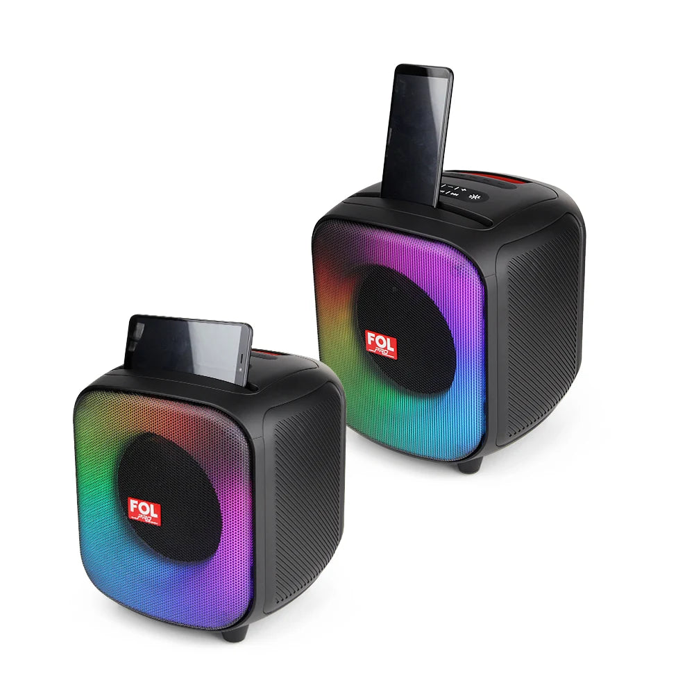 FS-L1106 Bocina TWS Recargable Portátil con Super Bass, Luz RGB y Agarradera Integrada