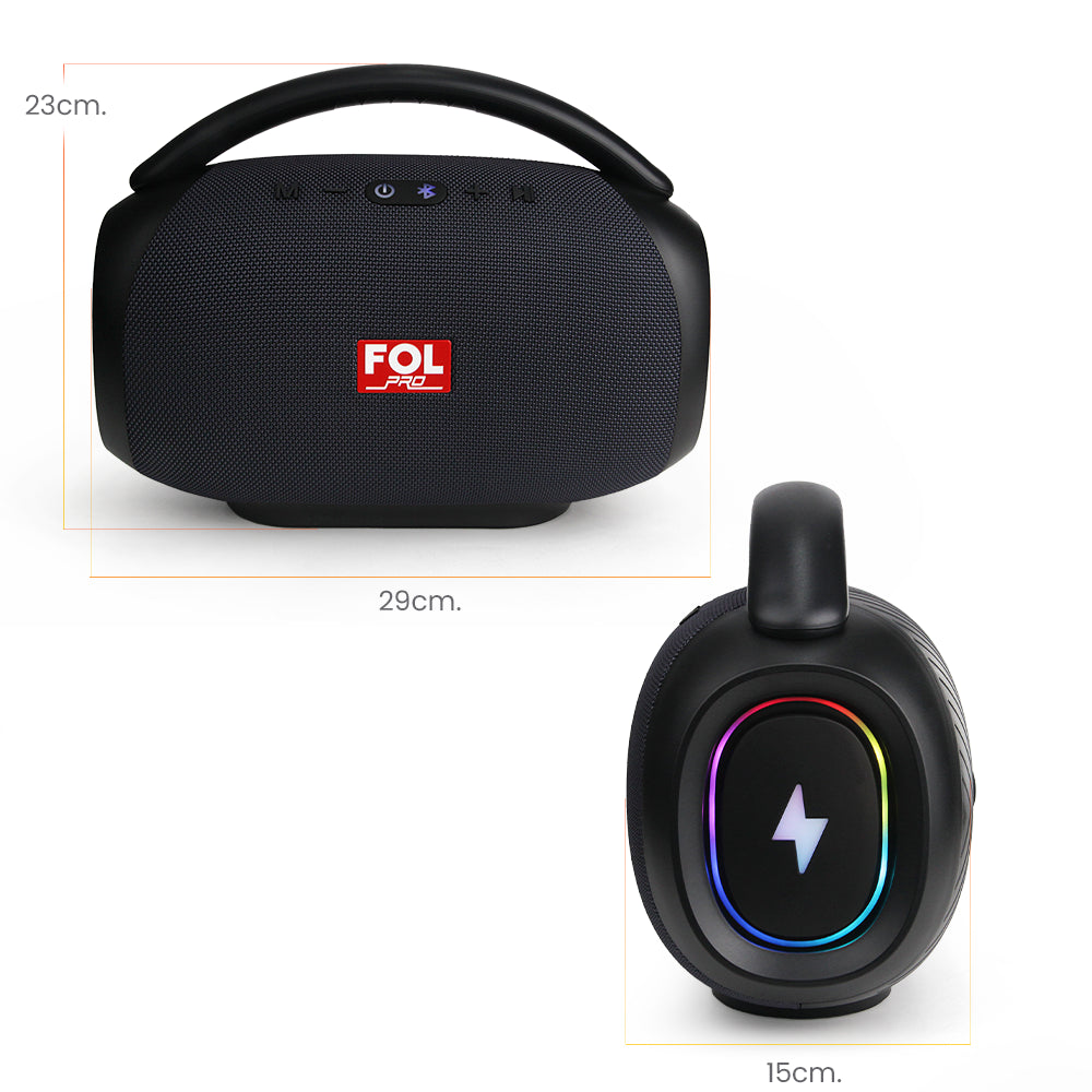 FS-R219 Bocina TWS Portátil de 50W con Luz RGB, Agarradera Integrada e IPX4
