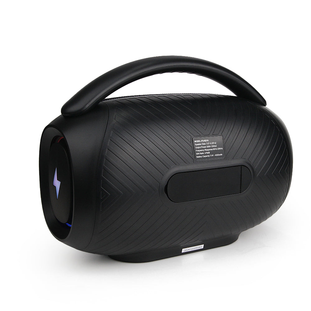 FS-R219 Bocina TWS Portátil de 50W con Luz RGB, Agarradera Integrada e IPX4