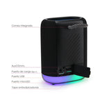 FS-S122 Bocina Bluetooth TWS Recargable Portátil con Luz RGB y Correa Integrada