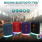 FS-S122 Bocina Bluetooth TWS Recargable Portátil con Luz RGB y Correa Integrada