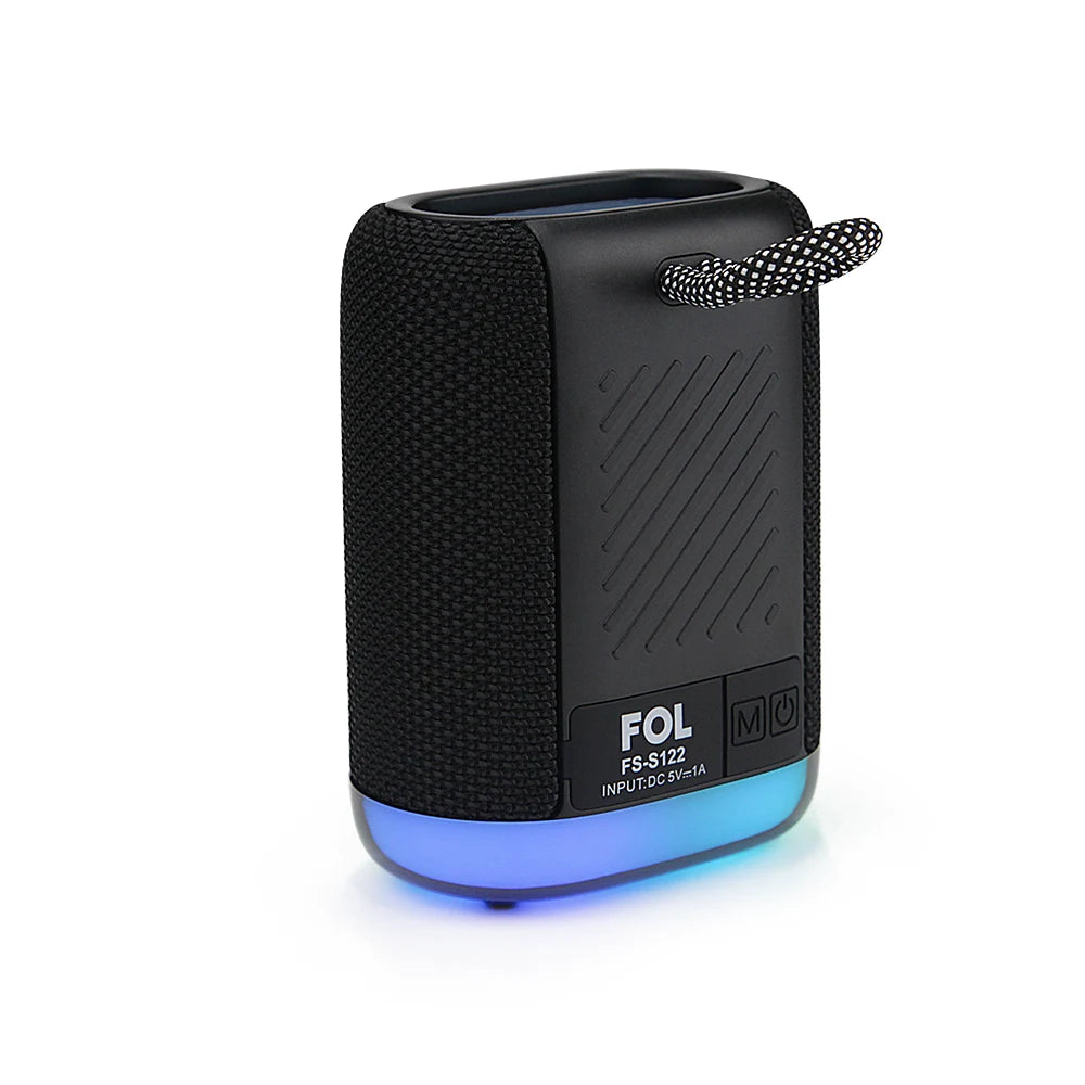 FS-S122 Bocina Bluetooth TWS Recargable Portátil con Luz RGB y Correa Integrada