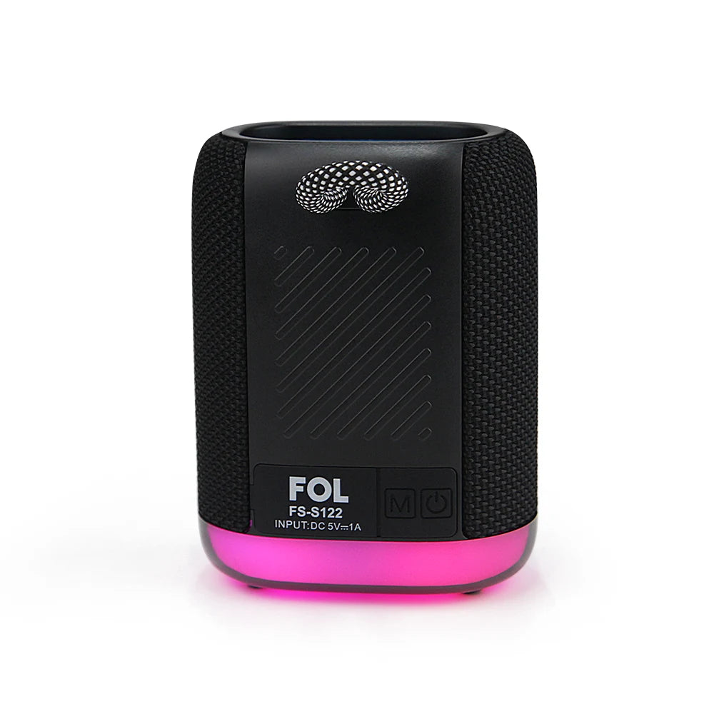 FS-S122 Bocina Bluetooth TWS Recargable Portátil con Luz RGB y Correa Integrada