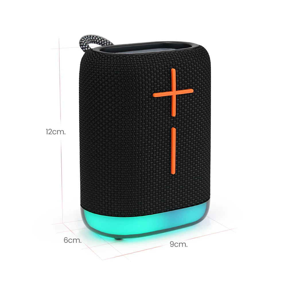 FS-S122 Bocina Bluetooth TWS Recargable Portátil con Luz RGB y Correa Integrada