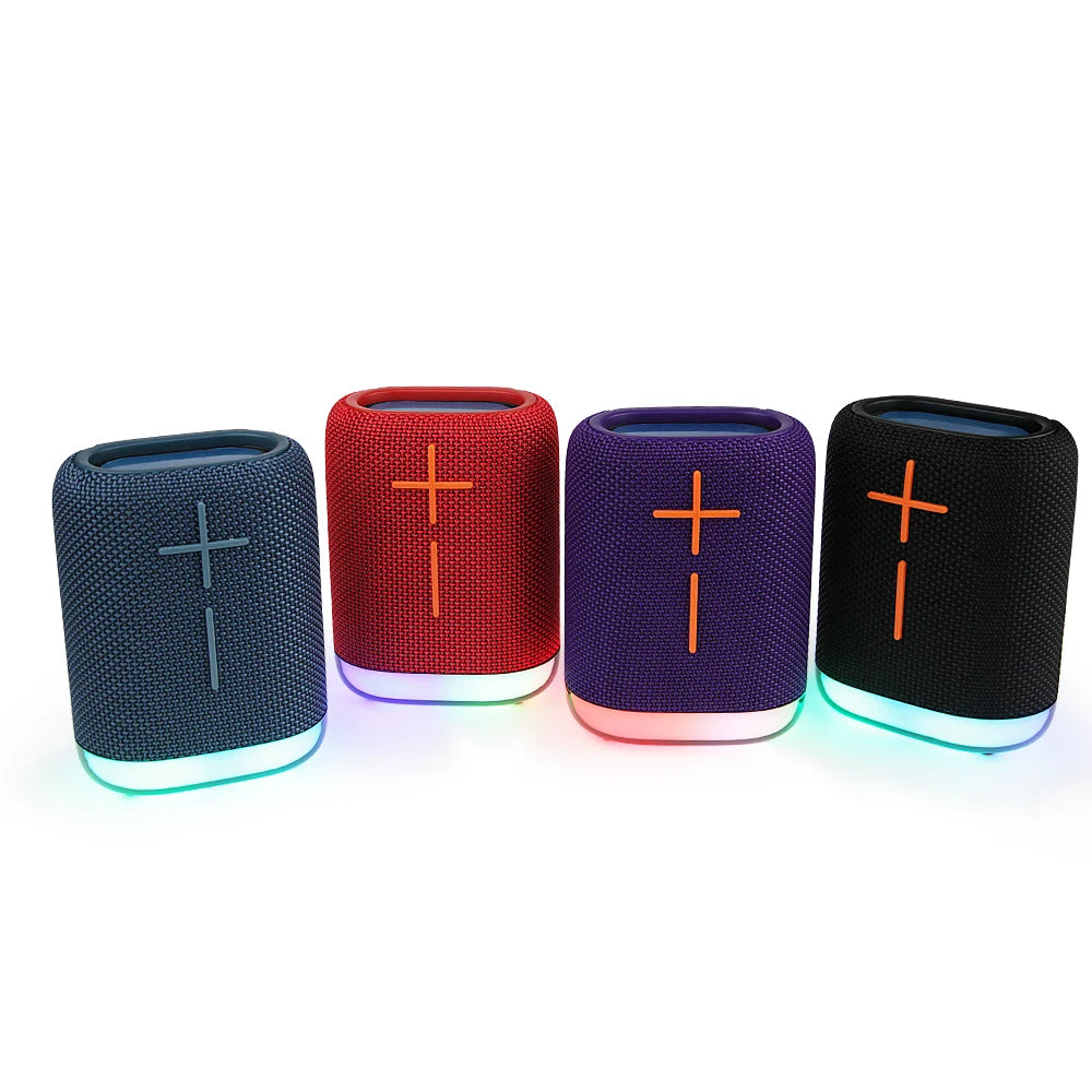 FS-S122 Bocina Bluetooth TWS Recargable Portátil con Luz RGB y Correa Integrada