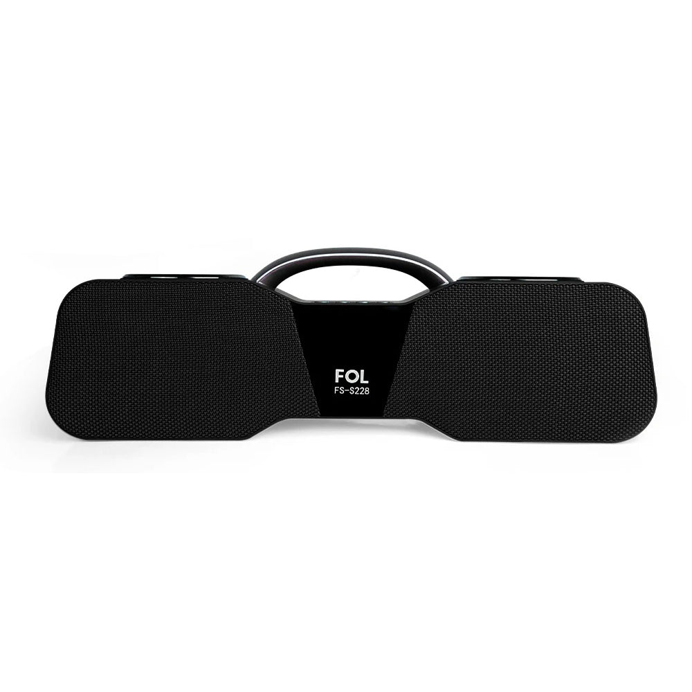 FOL FS-S228 Bocina Bluetooth Portátil Recargable de 20W con Luz RGB y Pantalla Informativa