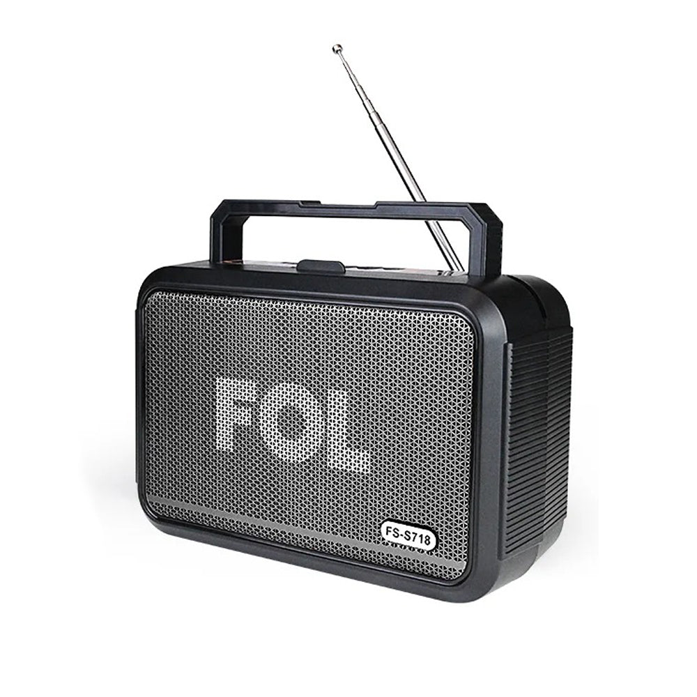 FS-S718 Bocina Bluetooth Portátil de 10W con Paneles Solares y Lámpara Integrada